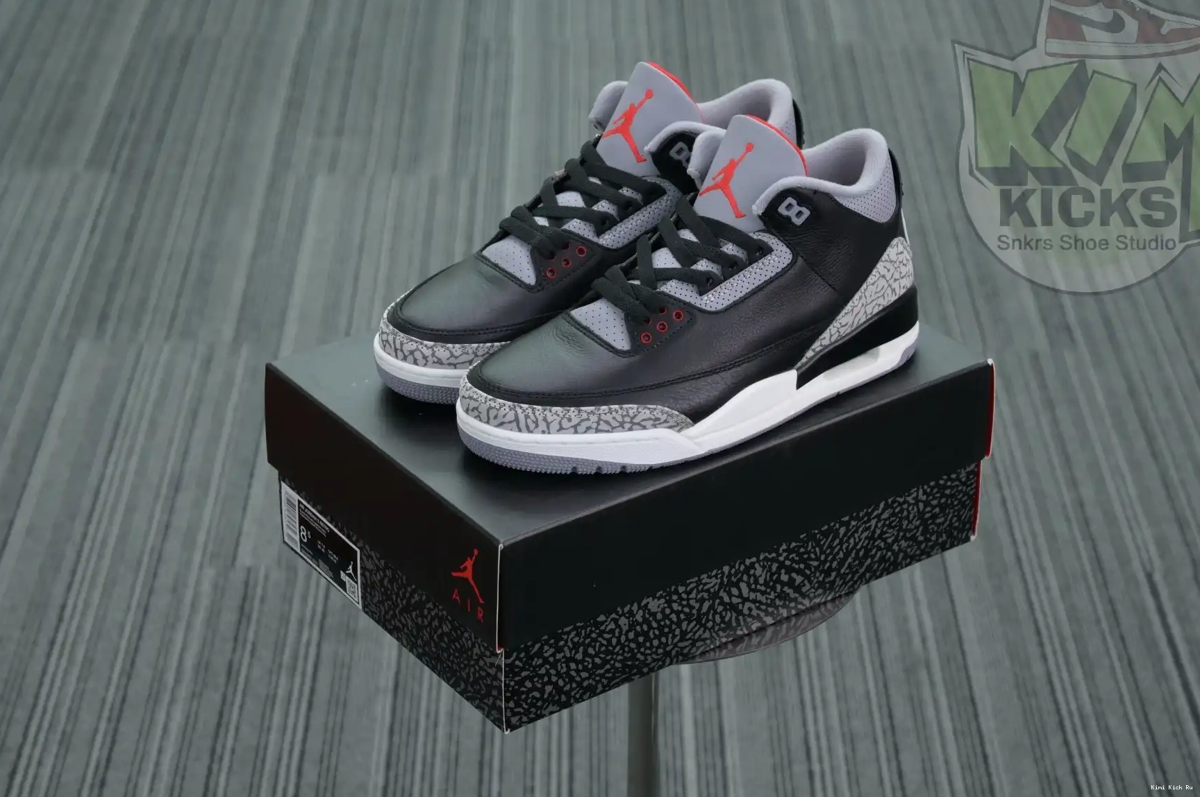 Kimikick Jordan Cement Air 3“Black Reimagined” 0824